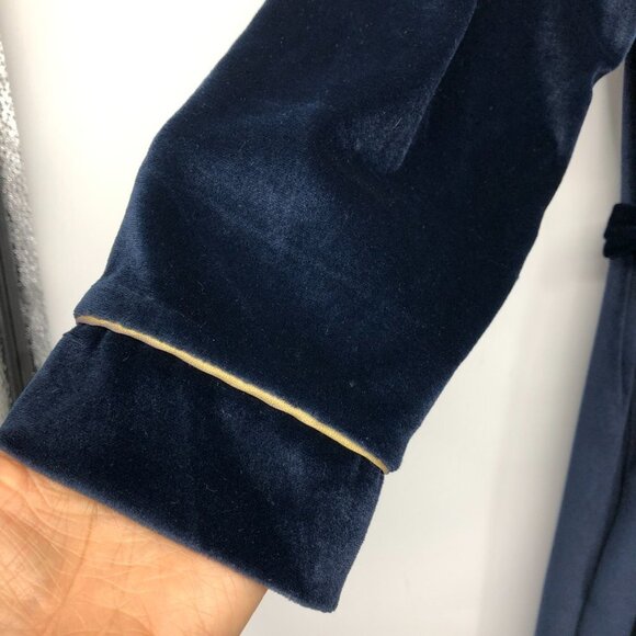Vanity  Fair Navy Velvet Robe size 8 - Picture 7 of 16